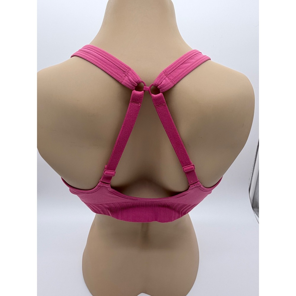 Athleta Embrace Bra Gym Pink Seamless Adjustable Racerback Sports Bra Large